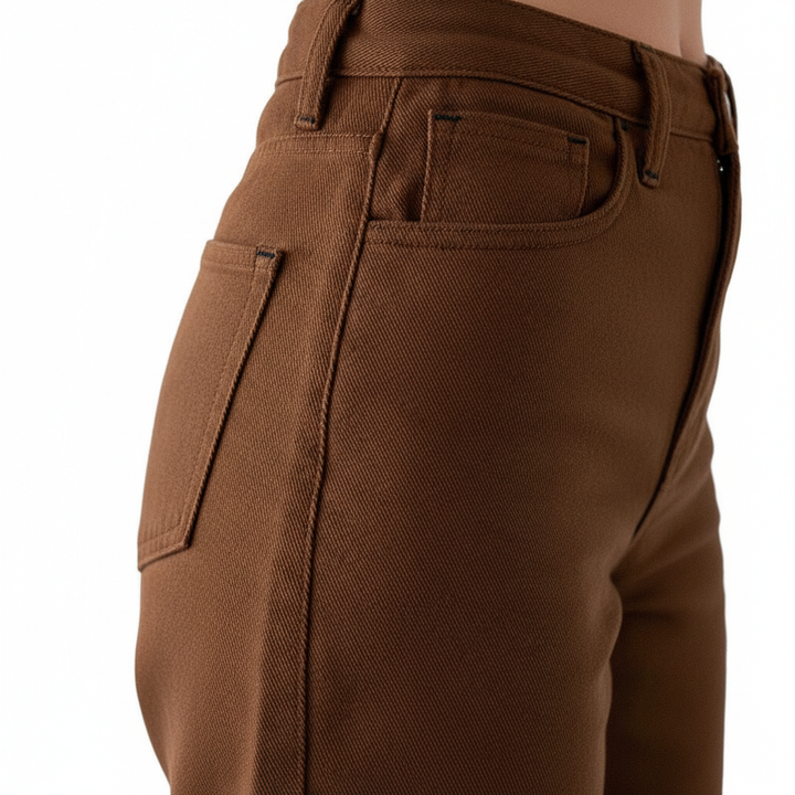 Washed Fashion Straight Jeans Women's Mid Waist
