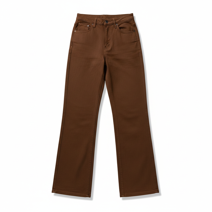 Washed Fashion Straight Jeans Women's Mid Waist