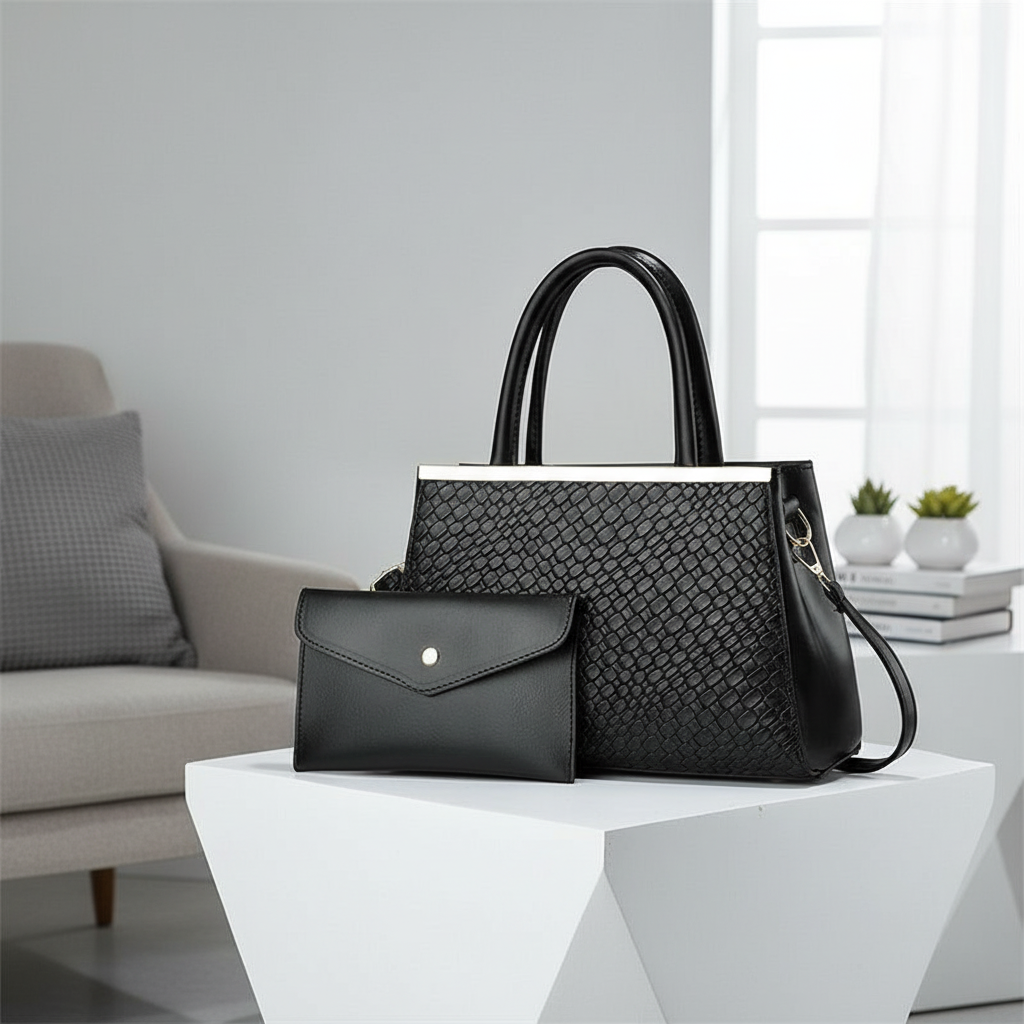 2 In 1 Bold Luxe Structured Handbag - Women's Fashion PU Handbag Custom Made Shoulder Bags Woman Handbag Bag