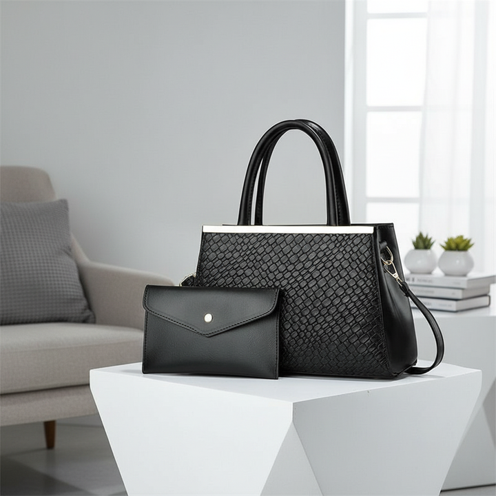 2 In 1 Bold Luxe Structured Handbag - Women's Fashion PU Handbag Custom Made Shoulder Bags Woman Handbag Bag