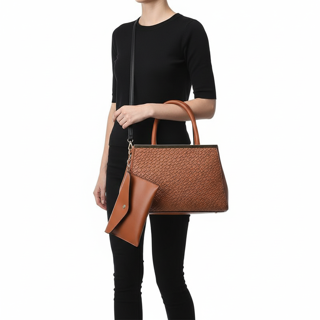 2 In 1 Bold Luxe Structured Handbag - Women's Fashion PU Handbag Custom Made Shoulder Bags Woman Handbag Bag