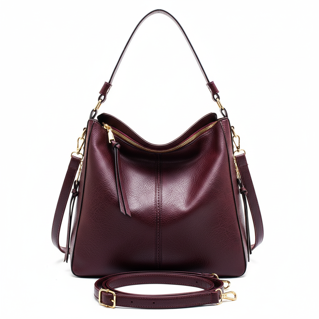 Retro PU Leather Hobo Tote Bag – Women’s Large Capacity Shoulder & Crossbody Handbag