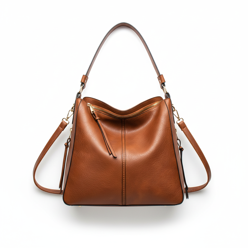 Retro PU Leather Hobo Tote Bag – Women’s Large Capacity Shoulder & Crossbody Handbag