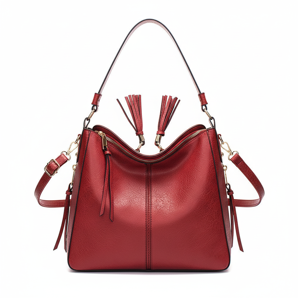 Retro PU Leather Hobo Tote Bag – Women’s Large Capacity Shoulder & Crossbody Handbag