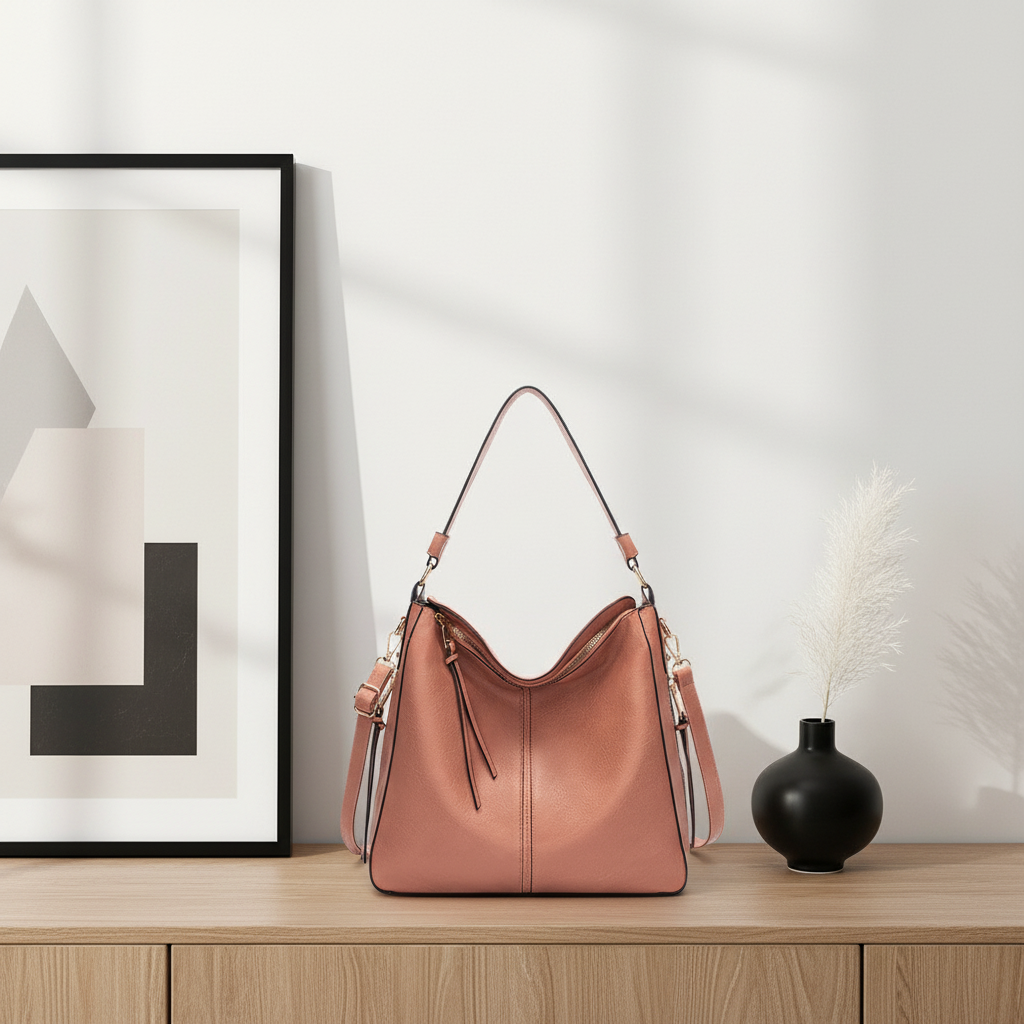 Retro PU Leather Hobo Tote Bag – Women’s Large Capacity Shoulder & Crossbody Handbag