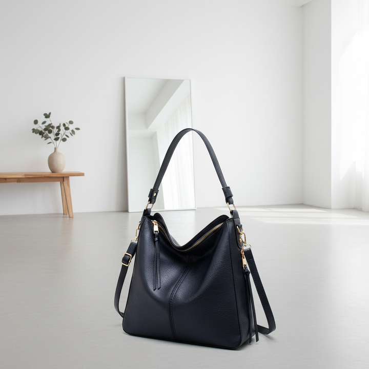 Retro PU Leather Hobo Tote Bag – Women’s Large Capacity Shoulder & Crossbody Handbag