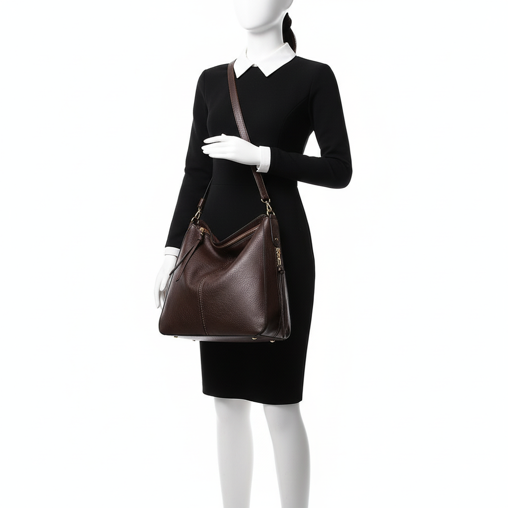 Retro PU Leather Hobo Tote Bag – Women’s Large Capacity Shoulder & Crossbody Handbag