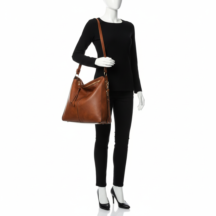 Retro PU Leather Hobo Tote Bag – Women’s Large Capacity Shoulder & Crossbody Handbag