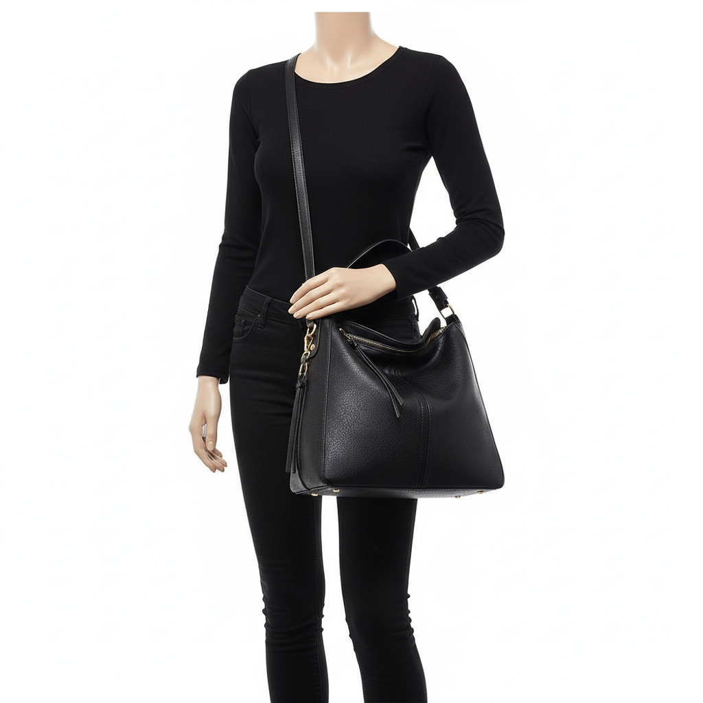 Retro PU Leather Hobo Tote Bag – Women’s Large Capacity Shoulder & Crossbody Handbag