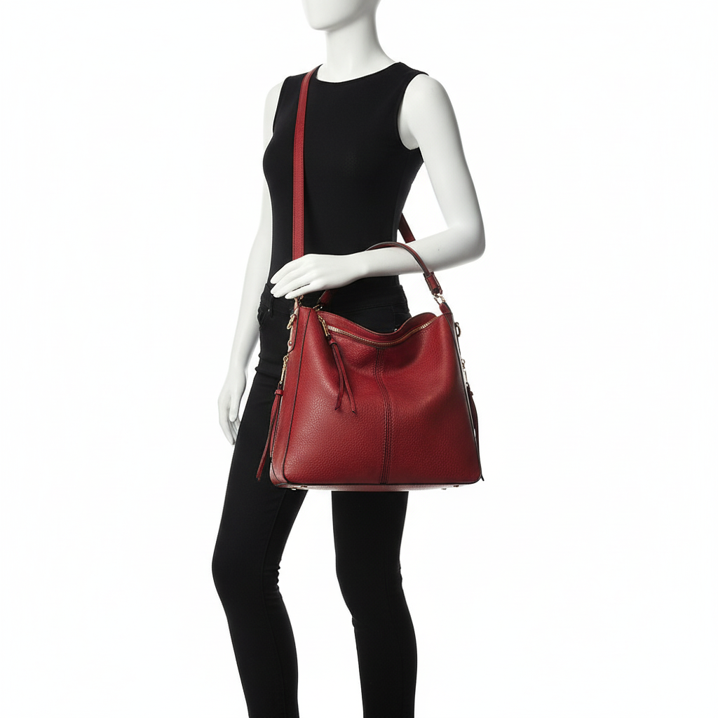 Retro PU Leather Hobo Tote Bag – Women’s Large Capacity Shoulder & Crossbody Handbag
