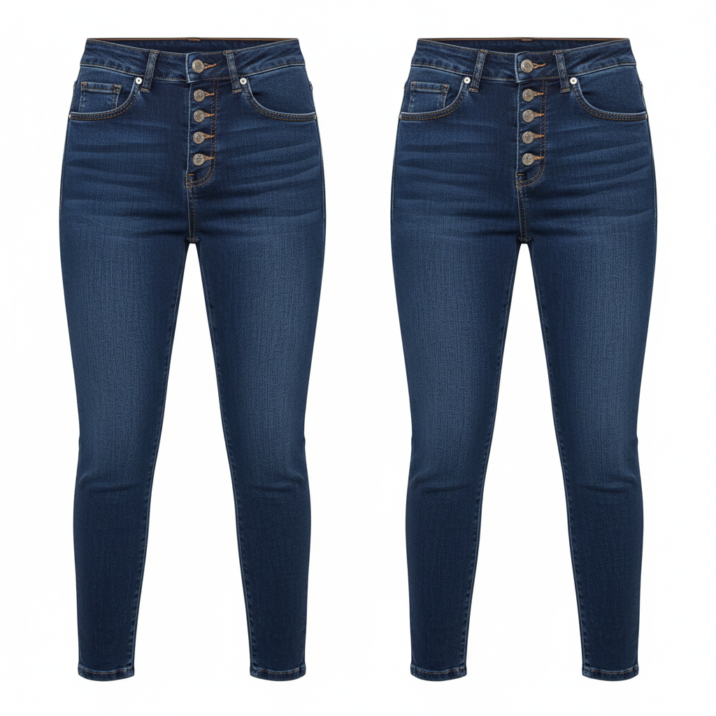 Contrast Color Slim Fit Stretch Rolled Hem Cropped Jeans