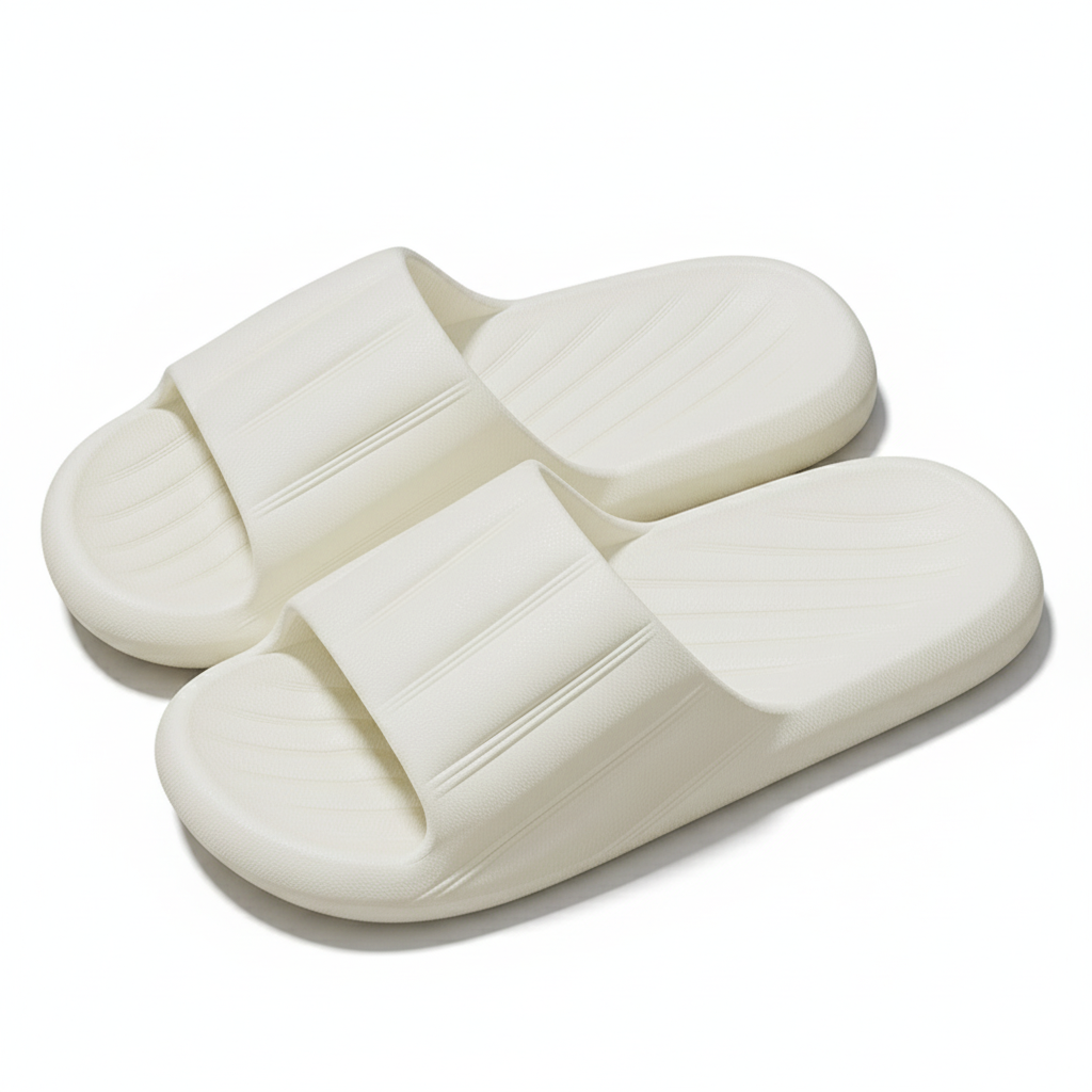Fashion Solid Color Striped Home Slippers Summer Thick Bottom Non-slip Bathroom Slipper Women Men Couples Shoes