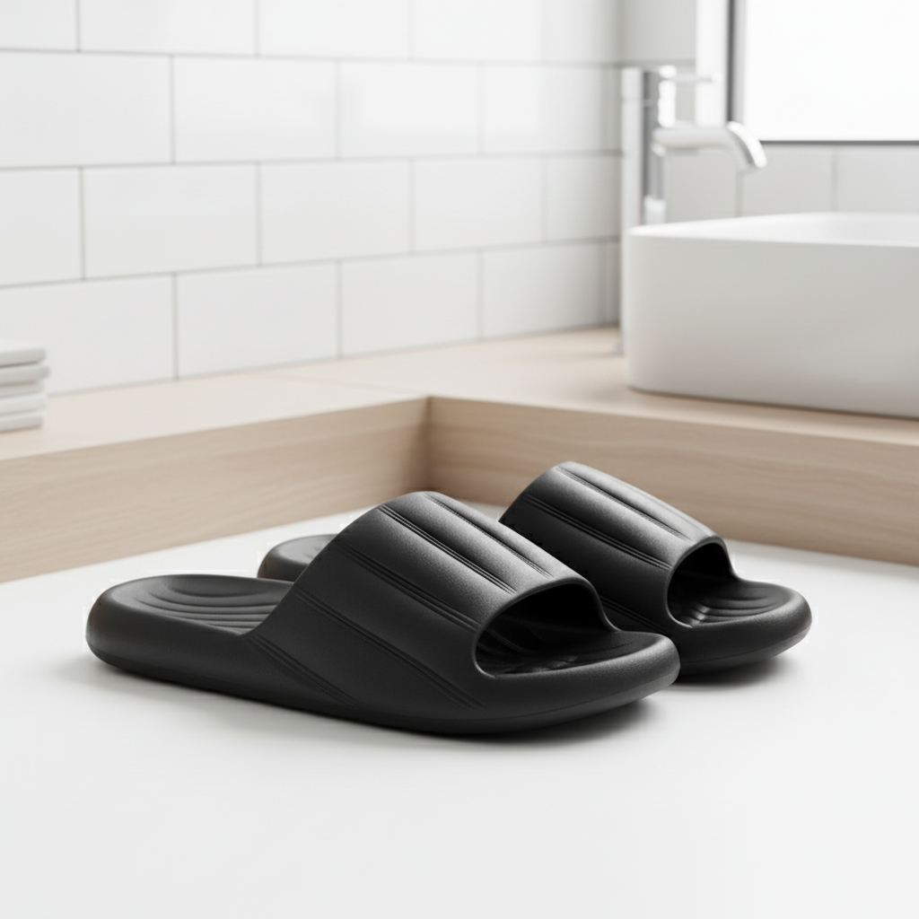 Fashion Solid Color Striped Home Slippers Summer Thick Bottom Non-slip Bathroom Slipper Women Men Couples Shoes