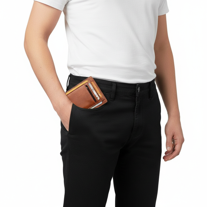 Mens Leather Slim Wallet Credit Card Holder RFID Blocking Pocket ID Money PU USA