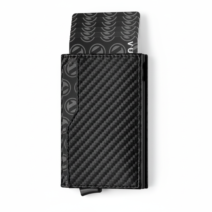 Credit Card Case With Double Id Window Rfid Blocking Automatic Leather Up Wallet