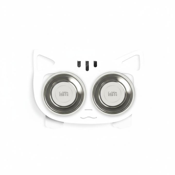 Anti-Spill Elevated Pet Feeding Bowl – Stainless Steel Double Bowl for Dogs & Cats