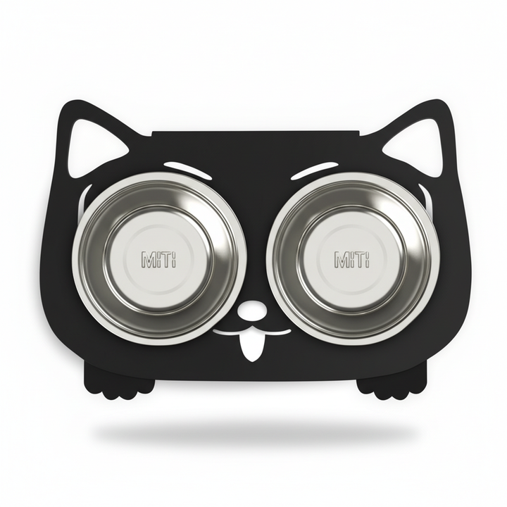 Anti-Spill Elevated Pet Feeding Bowl – Stainless Steel Double Bowl for Dogs & Cats