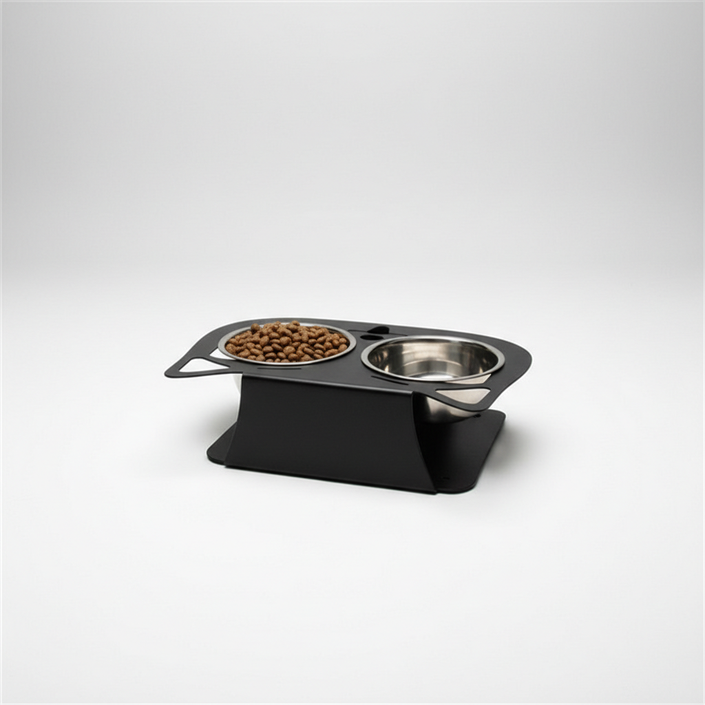 Anti-Spill Elevated Pet Feeding Bowl – Stainless Steel Double Bowl for Dogs & Cats