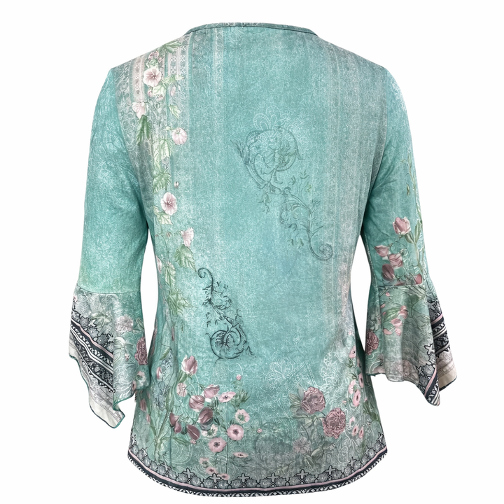 Floral Print Button-Front Tunic Top for Women