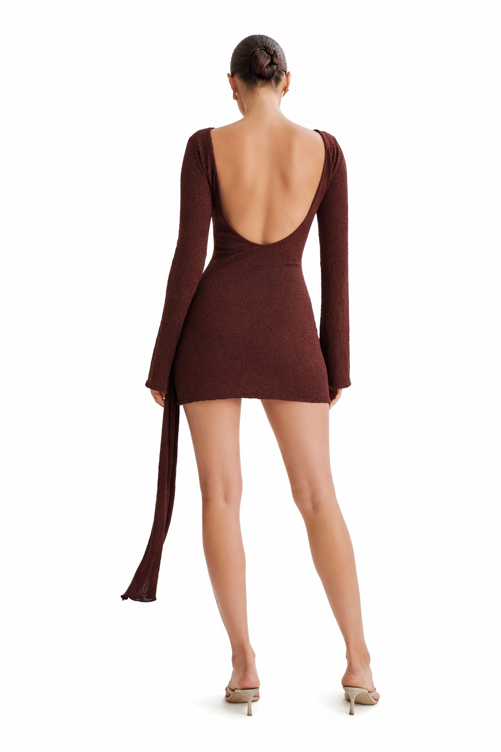 Long Sleeve Ruched Bodycon Mini Dress