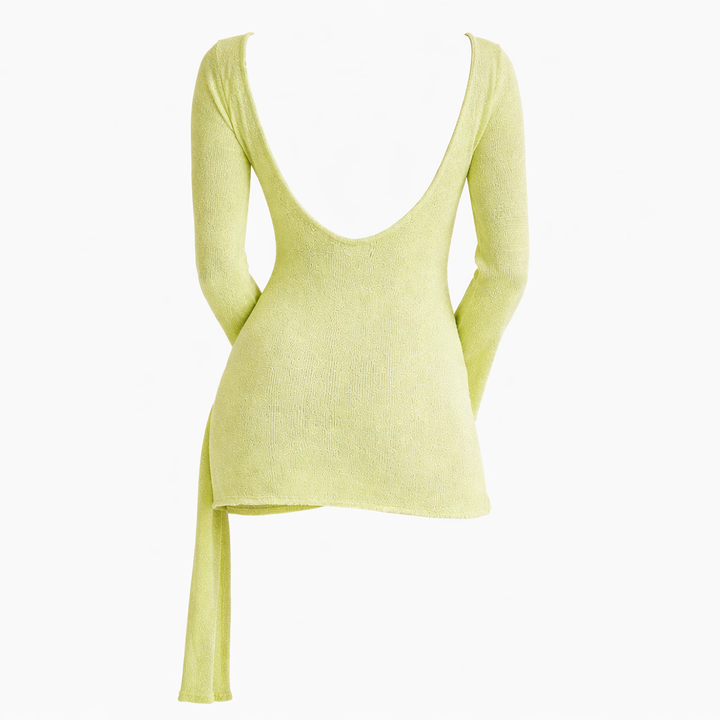 Long Sleeve Ruched Bodycon Mini Dress