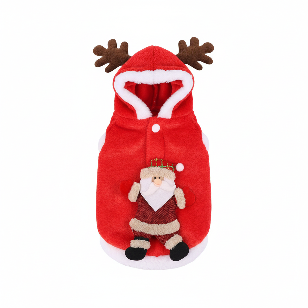 Pet Christmas Costume – Santa Claus Reindeer Outfit for Dogs & Cats