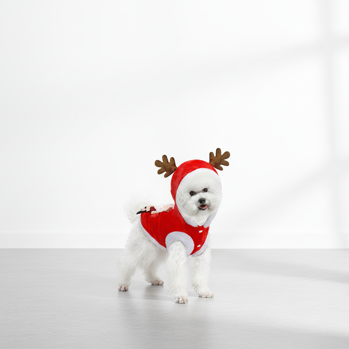 Pet Christmas Costume – Santa Claus Reindeer Outfit for Dogs & Cats