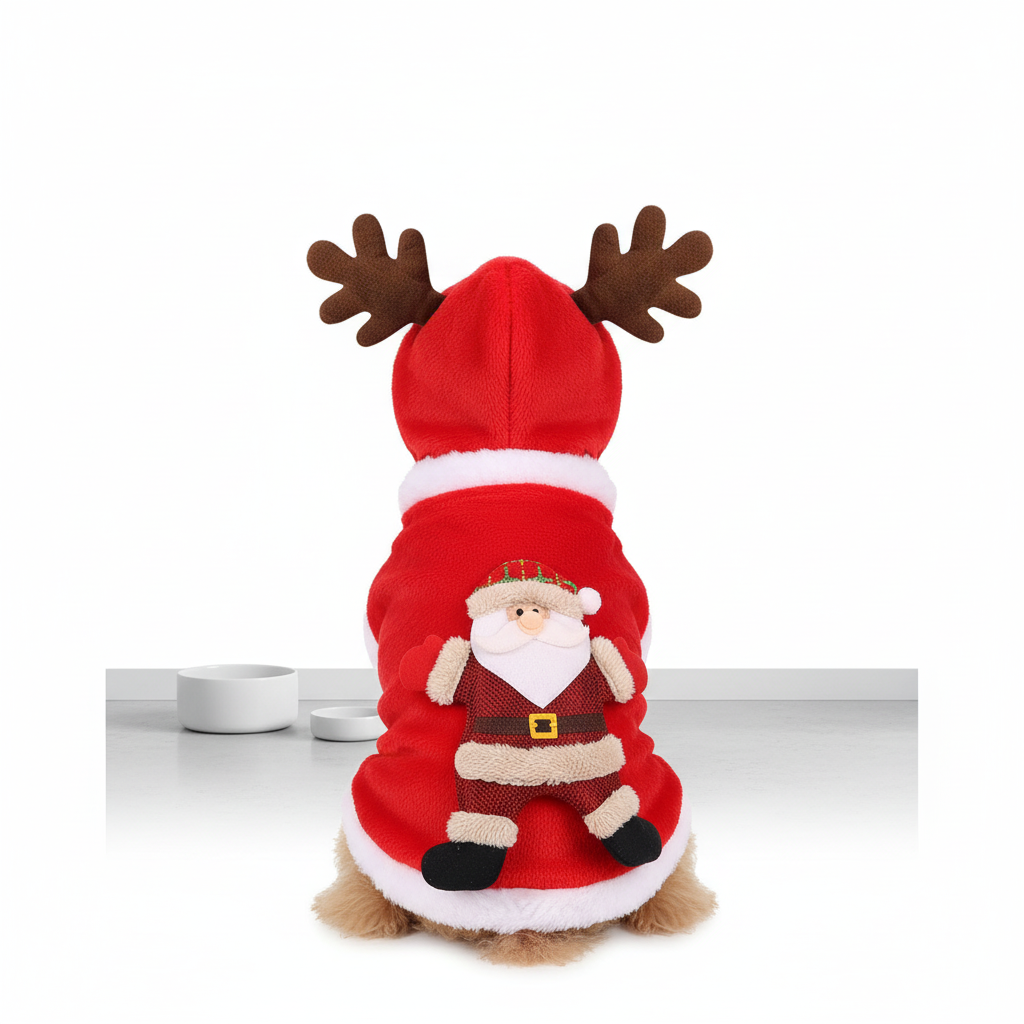 Pet Christmas Costume – Santa Claus Reindeer Outfit for Dogs & Cats