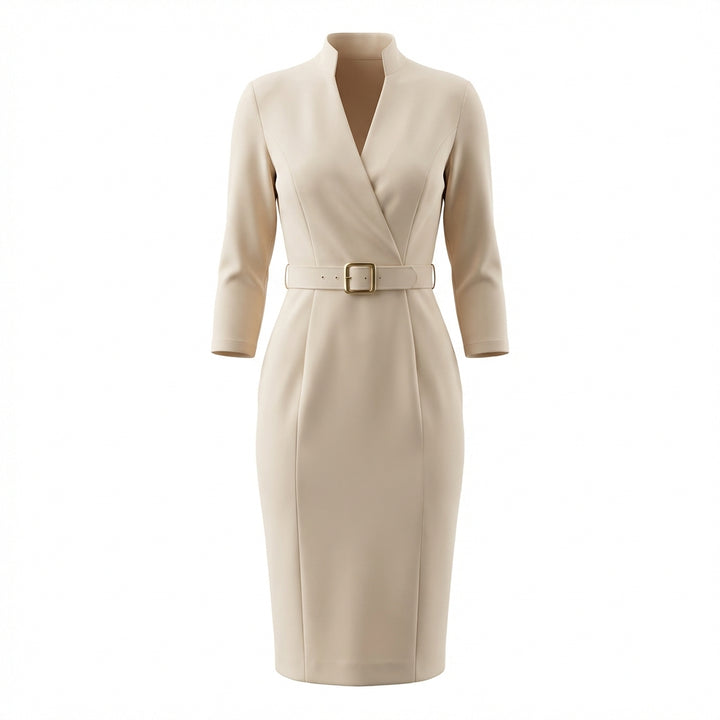 Slim-fitting Casual Suit Dress V-neck Long-sleeved Dresses Commuting Office Clothing For Women