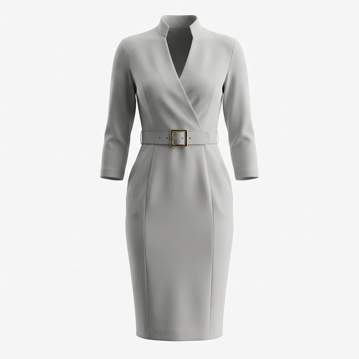 Slim-fitting Casual Suit Dress V-neck Long-sleeved Dresses Commuting Office Clothing For Women