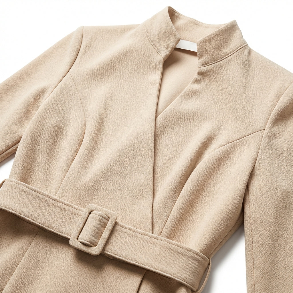Slim-fitting Casual Suit Dress V-neck Long-sleeved Dresses Commuting Office Clothing For Women