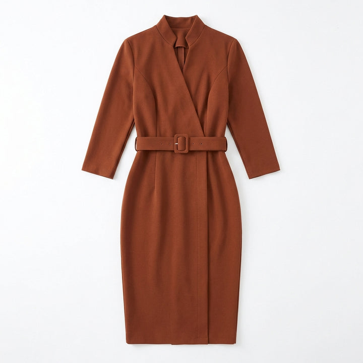 Slim-fitting Casual Suit Dress V-neck Long-sleeved Dresses Commuting Office Clothing For Women