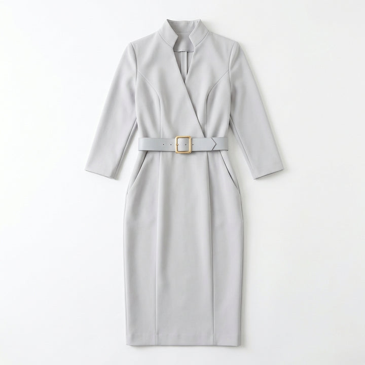 Slim-fitting Casual Suit Dress V-neck Long-sleeved Dresses Commuting Office Clothing For Women