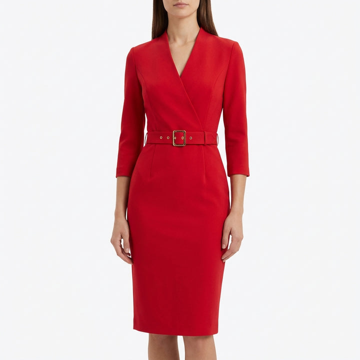 Slim-fitting Casual Suit Dress V-neck Long-sleeved Dresses Commuting Office Clothing For Women