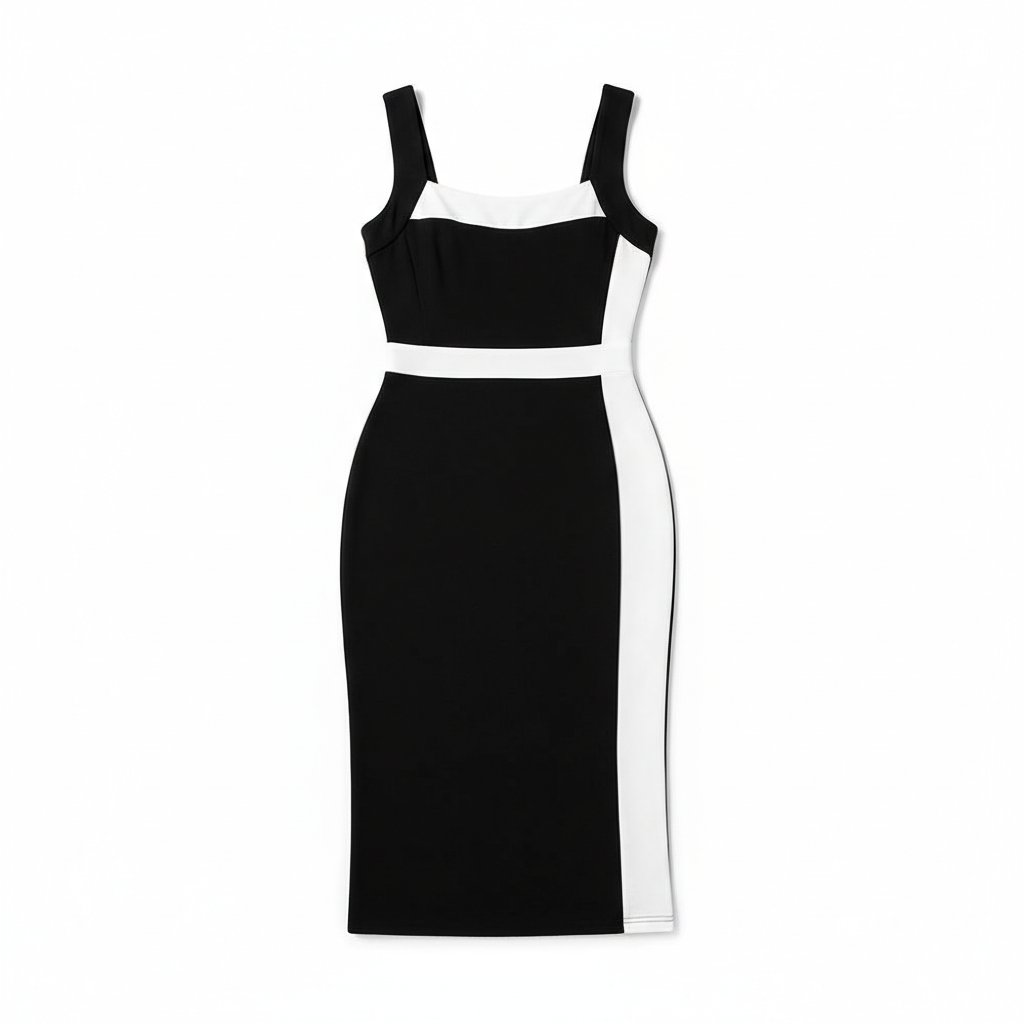 Women's Elegant Intellectual Style Contrasting-color Dress