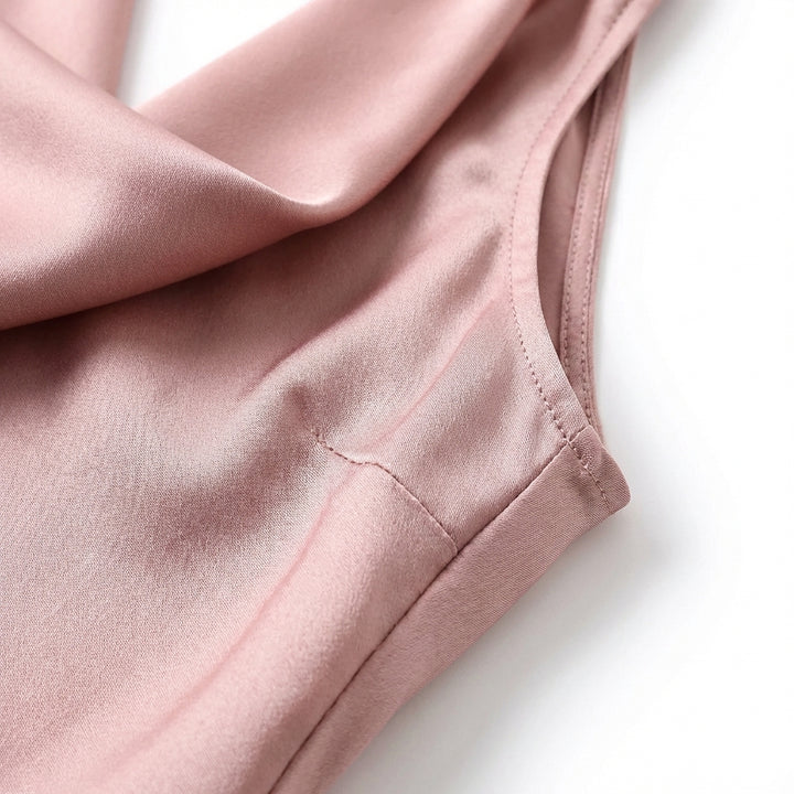Women Solid Color Swing Collar Sleeveless Vest Trendy Elegant Shirt With Halter Neckline Backless Short Sleeve Tops Tshirts