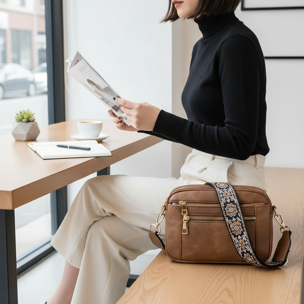Women's PU Leather Crossbody Bag – Stylish Business & Daily Shoulder Bag