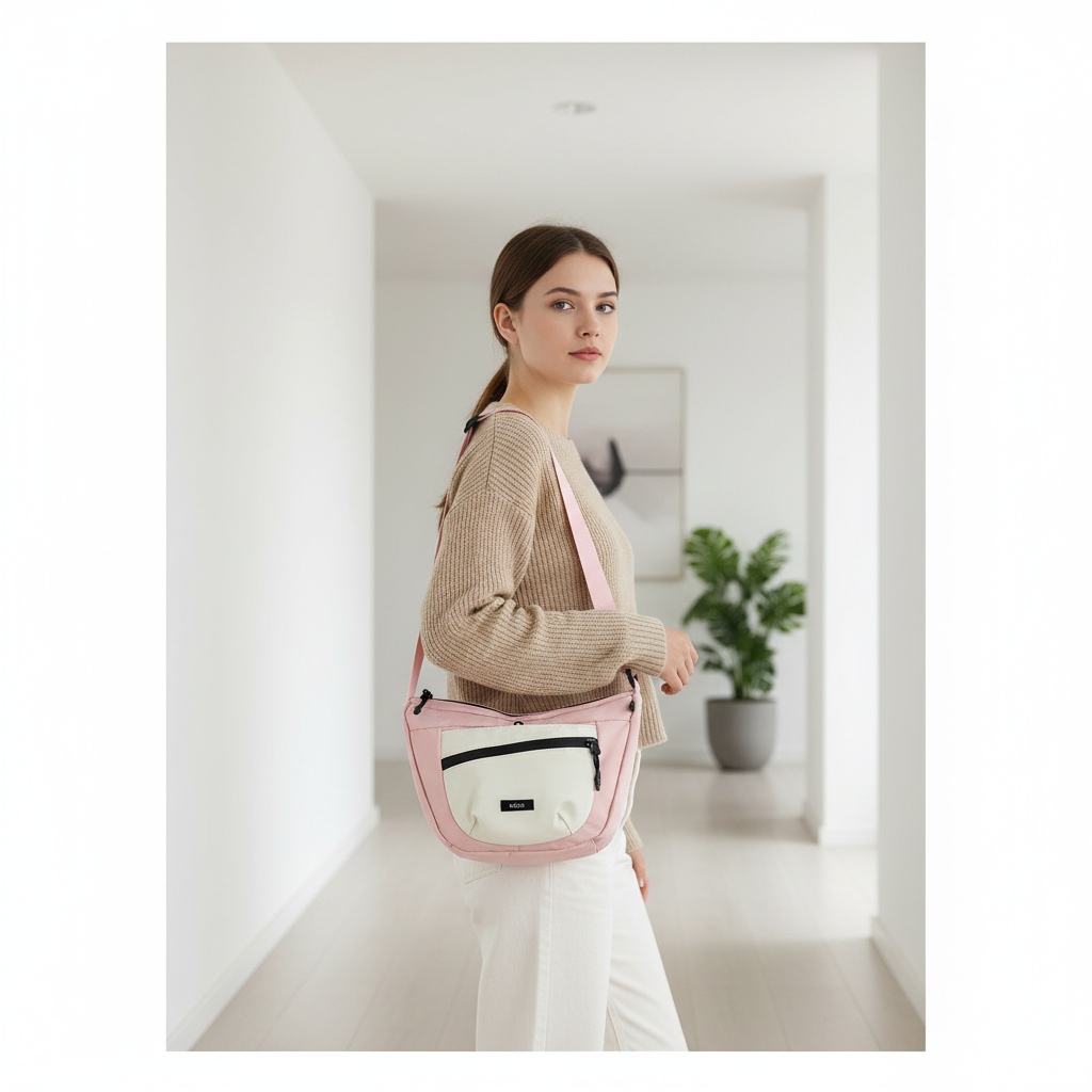 Women's Nylon Crossbody Messenger Bag – Lightweight Casual Shoulder Bag