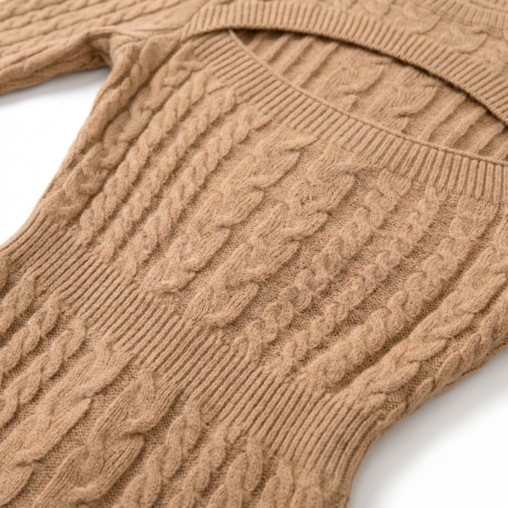 Women’s High-Waist Hollow-Out Knit Pencil Dress