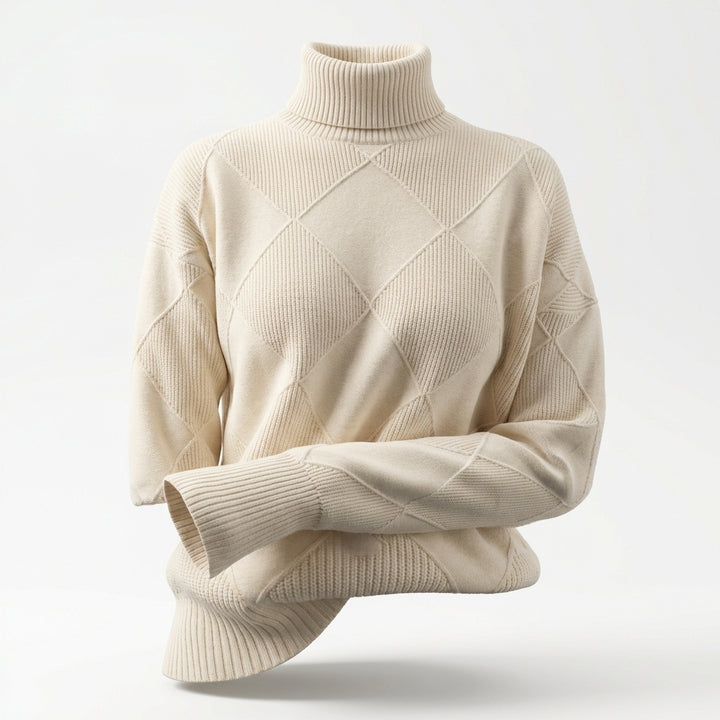 Loose High Collar Warm Sweater Solid Color Knitted Women