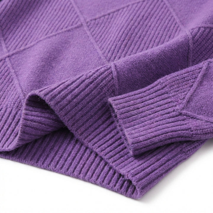 Loose High Collar Warm Sweater Solid Color Knitted Women