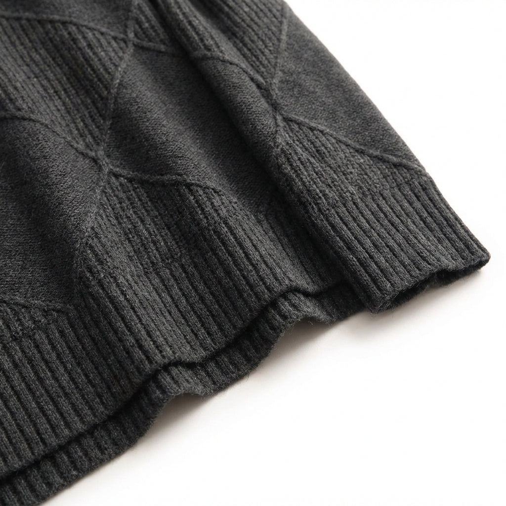 Loose High Collar Warm Sweater Solid Color Knitted Women