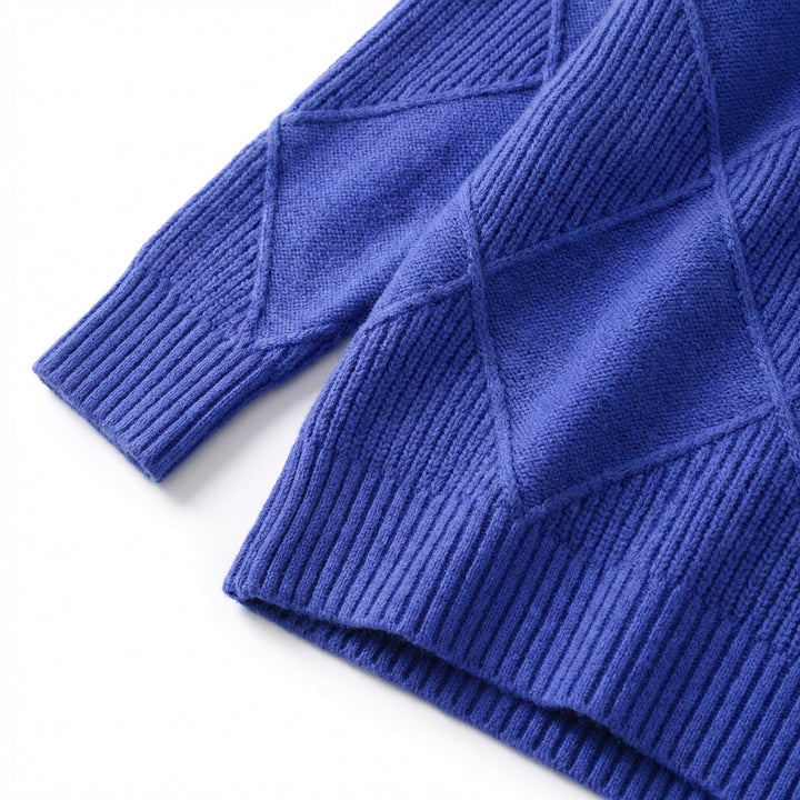 Loose High Collar Warm Sweater Solid Color Knitted Women