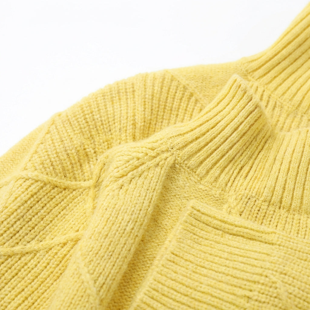 Loose High Collar Warm Sweater Solid Color Knitted Women