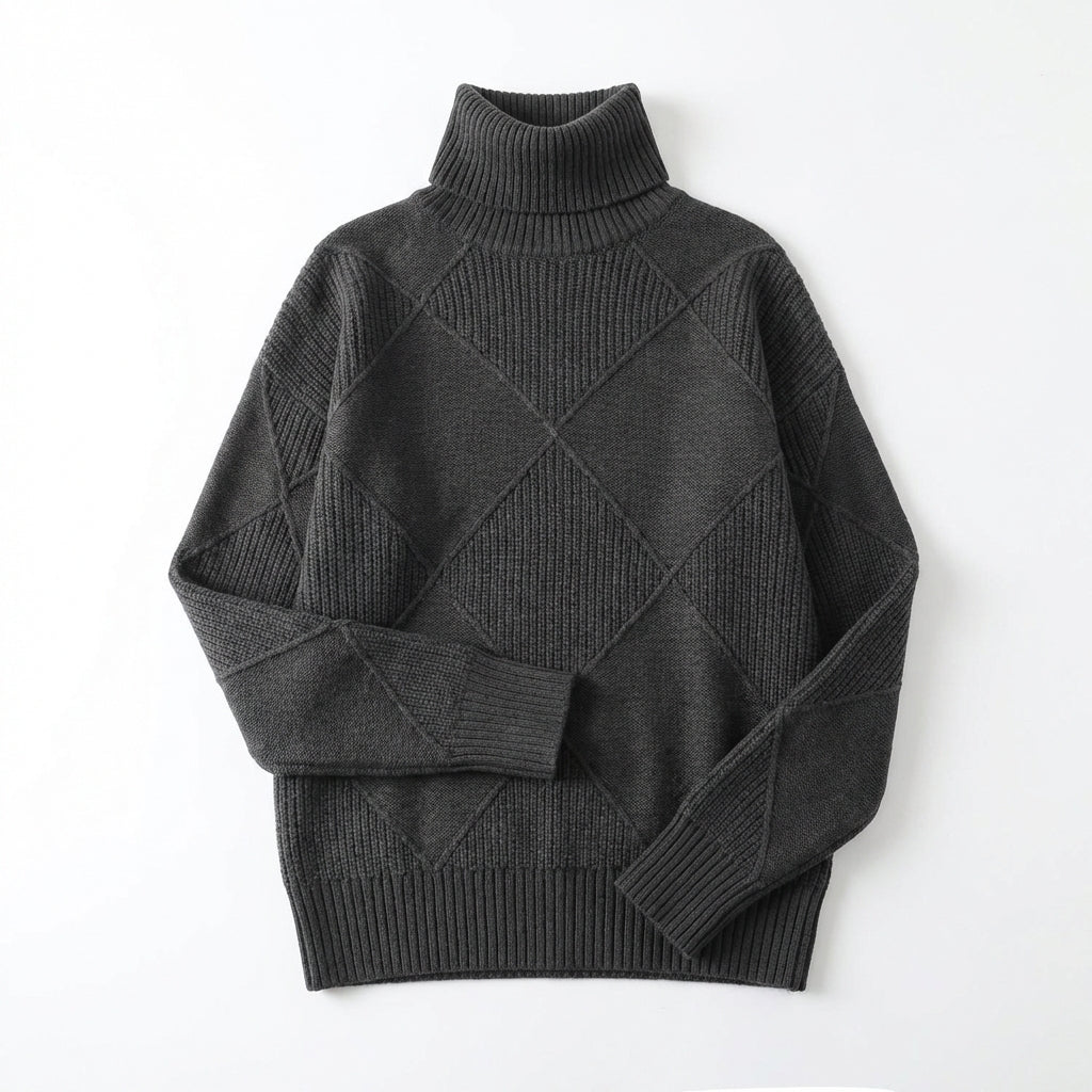 Loose High Collar Warm Sweater Solid Color Knitted Women