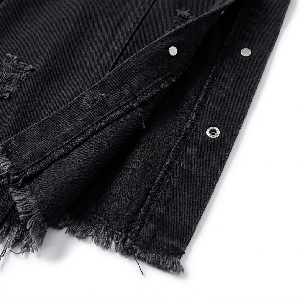 Women's Oversized Ripped Shacket – Casual Distressed Shirt Jacket for Fall & Spring