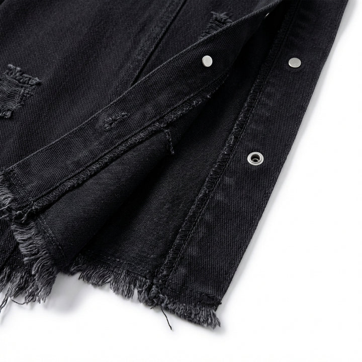 Women's Oversized Ripped Shacket – Casual Distressed Shirt Jacket for Fall & Spring