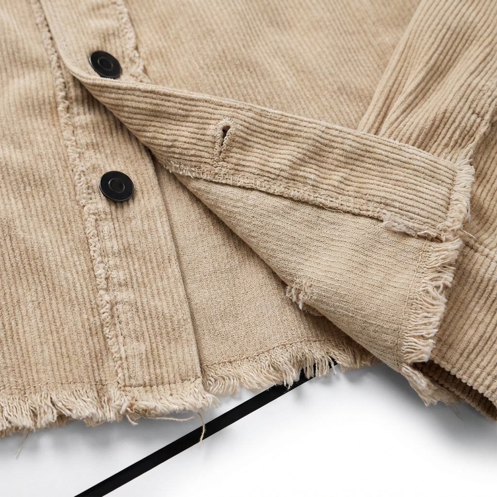 Women's Oversized Ripped Shacket – Casual Distressed Shirt Jacket for Fall & Spring