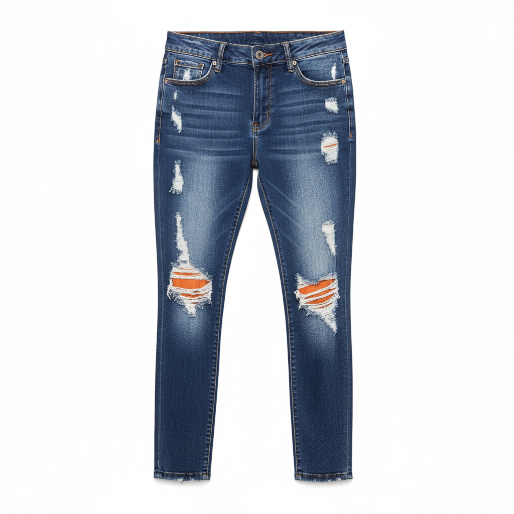 Women's Fashion Elastic Slim Fit Ripped Skinny Jeans