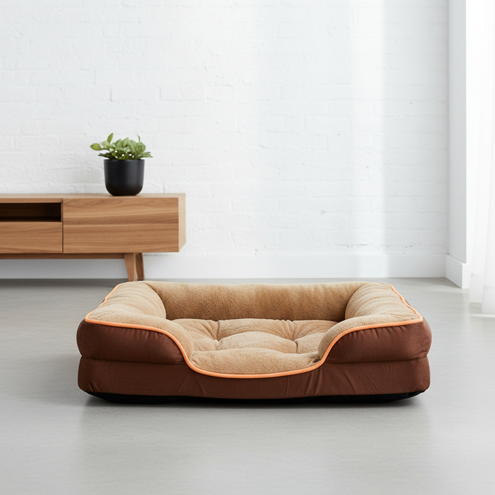 Memory Foam Pet Bed For Small Dogs & Cats With Washable Removable Cover Non-Slip Base Waterproof Liner